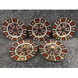 Royal Crown Derby Imari patterned plates x5 (16cms)
