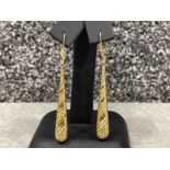 Large 9ct gold pendant drop earrings (2.2g)