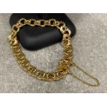 18ct gold solid double-link chain bracelet (22g)