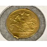 22ct gold Half-Sovereign George V 1914 (possibly ex jewellery item)