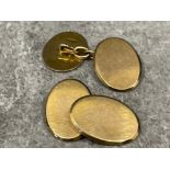 9ct gold oval chain link cuff links vgc (6.2g)