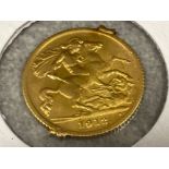 22ct gold Half-Sovereign George V 1912 (possibly ex jewellery item)