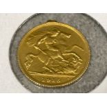 22ct gold Half-Sovereign George V 1915 (possibly ex jewellery item)