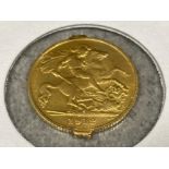 22ct gold Half-Sovereign George V 1912 (possibly ex jewellery item)