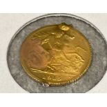 22ct gold Half-Sovereign George V 1915 (possibly ex jewellery item)