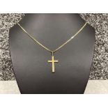 9ct gold cross pendant and 20” chain (4.4g)