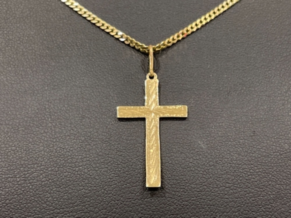 9ct gold cross pendant and 20” chain (4.4g) - Bild 2 aus 3
