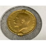 22ct gold Half-Sovereign George V 1912 (possibly ex jewellery item)