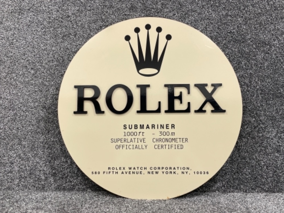 Rolex Original vintage large metal & enamel Advertising Rolex submariner sign (61cms)