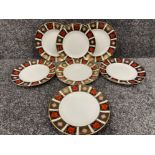 Royal Crown Derby Imari patterned x7 plates (22cms)