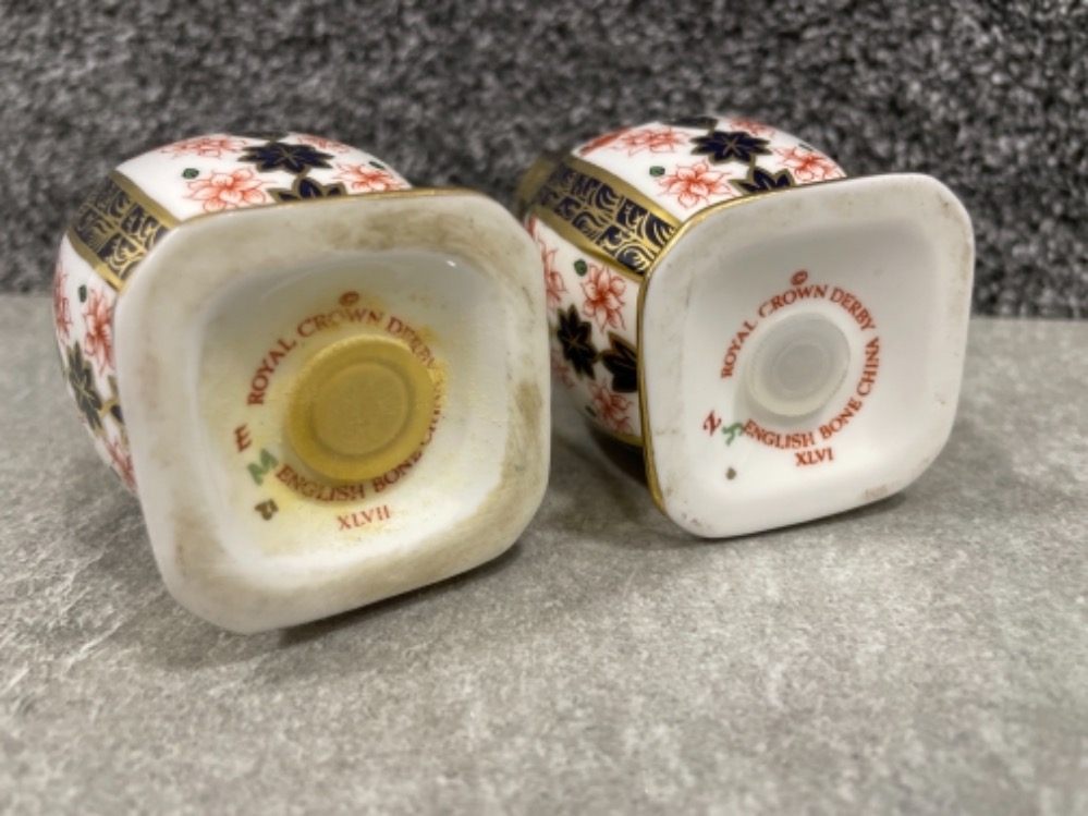 Royal Crown Derby old Imari patterned Salt & Pepper condiments - Image 2 of 2