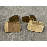 Vintage 9ct gold cuff links (ideal for engraving) 4.4g