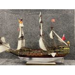 Sovereign of the seas hand built model. (100cms x 79cms)