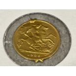 22ct gold Half-Sovereign George V 1925 (possibly ex jewellery item)