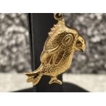 Vintage 9ct gold Parrot pendant/charm (1g)