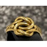 Vintage 18ct gold lovers knot ring 4g size M