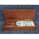 Vintage dominoes set in original wooden game box