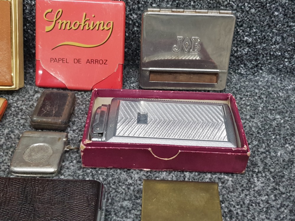 Smoking related including brass Clarke Bros matchbox holder, silver plated and Bryant & May vesta - Image 3 of 3