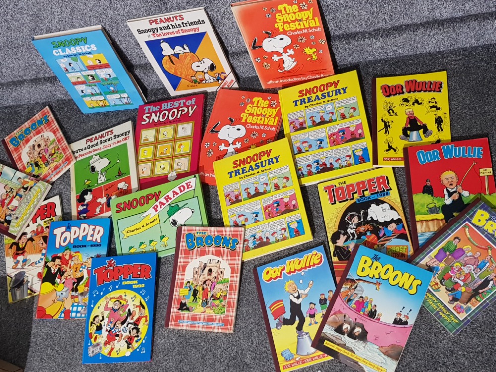 Box of annuals includes Snoopy, the Broons, Oor Wullie & the Topper