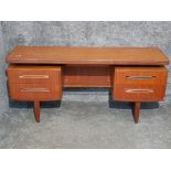 Teak G-plan dressing table fitted with 4 drawers, 152cm x 45.5, Height 70cm
