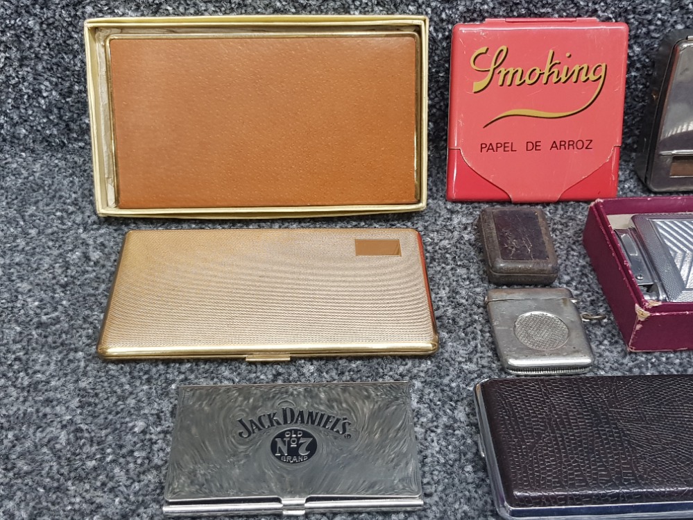 Smoking related including brass Clarke Bros matchbox holder, silver plated and Bryant & May vesta - Image 2 of 3