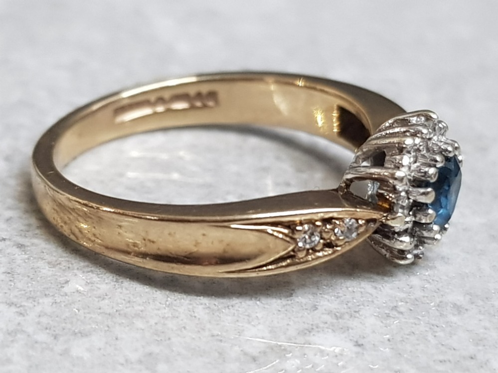 9ct yellow gold topaz & diamond ring, heart shaped topaz surrounded by small diamonds and 2 more - Image 2 of 2