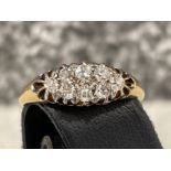 Antique gold Diamond ring comprising of 8 Rose cut diamonds. 3.3G size P