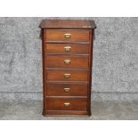 Reproduction Mahogany 6 drawer chest, 56 x 42cm, height 98cm