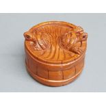 Hand carved hardwood of turtles in a tub