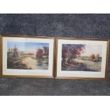 A pair of limited edition signed colour prints after Dorothy Hyde "Dawn Glow" and "Golden Days" no