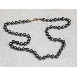 A Haematite bead necklace.