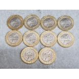 10x Shakespeare Histories Two pound coins