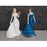 2 Royal Worcester lady figures includes wedding day & special occasion