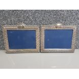 Pair of silver hallmarked rectangular picture frames, 24x21cm