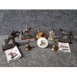 Two Atlas Editions horse figurines "Desert Orchid" and "Red Rum" with COAs, other horse related