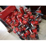 Total of 27 unused fire extinguishers, various sizes & types (water, foam) includes 3 bottle