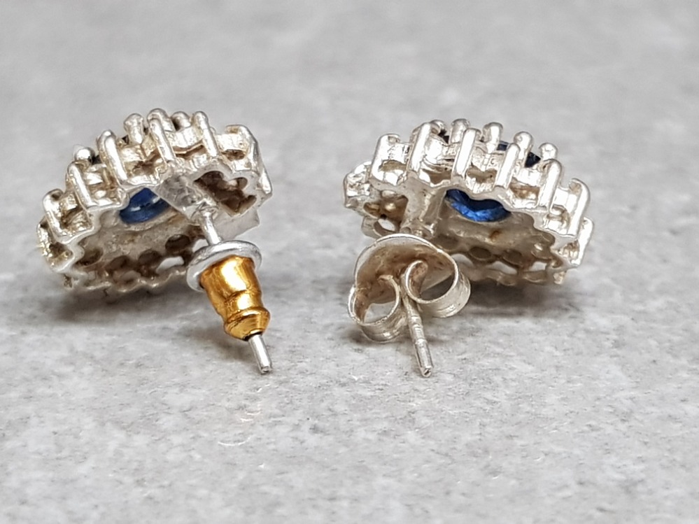 A pair of blue and white paste stud earrings in Ciro box - Image 2 of 2