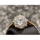 Ladies 9ct gold CZ solitaire ring. Size L 1.8g