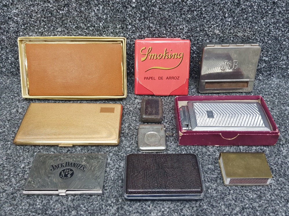 Smoking related including brass Clarke Bros matchbox holder, silver plated and Bryant & May vesta
