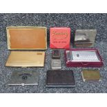 Smoking related including brass Clarke Bros matchbox holder, silver plated and Bryant & May vesta