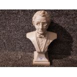 A resin bust of Schubert 29.5cm high.