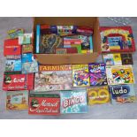 Box containing 25 vintage games, all different, in original boxes including 2 x Rubiks games (