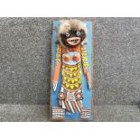 Pueblo kachina style wall hanging handmade & handpainted in the navajo or hopi way, signed as