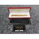Cartier pen le must de Cartier ballpoint pen with red strips on the front in original box with