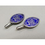 Hallmarked pair of silver Irish masonic cufflinks