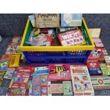 Crate containing a large Quantity of vintage novelty playing cards & card games, includes