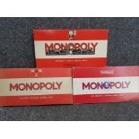 3 boxed vintage Monopoly games by Waddingtons