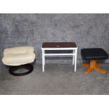 Two footstools to include one by Thomas Lloyd, together with a white painted stool.