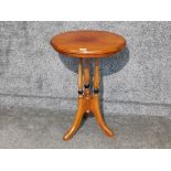 A mahogany circular tripod occasional table 50cm diameter.