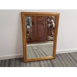 Gilt framed bevelled edge mirror, 73x103cm